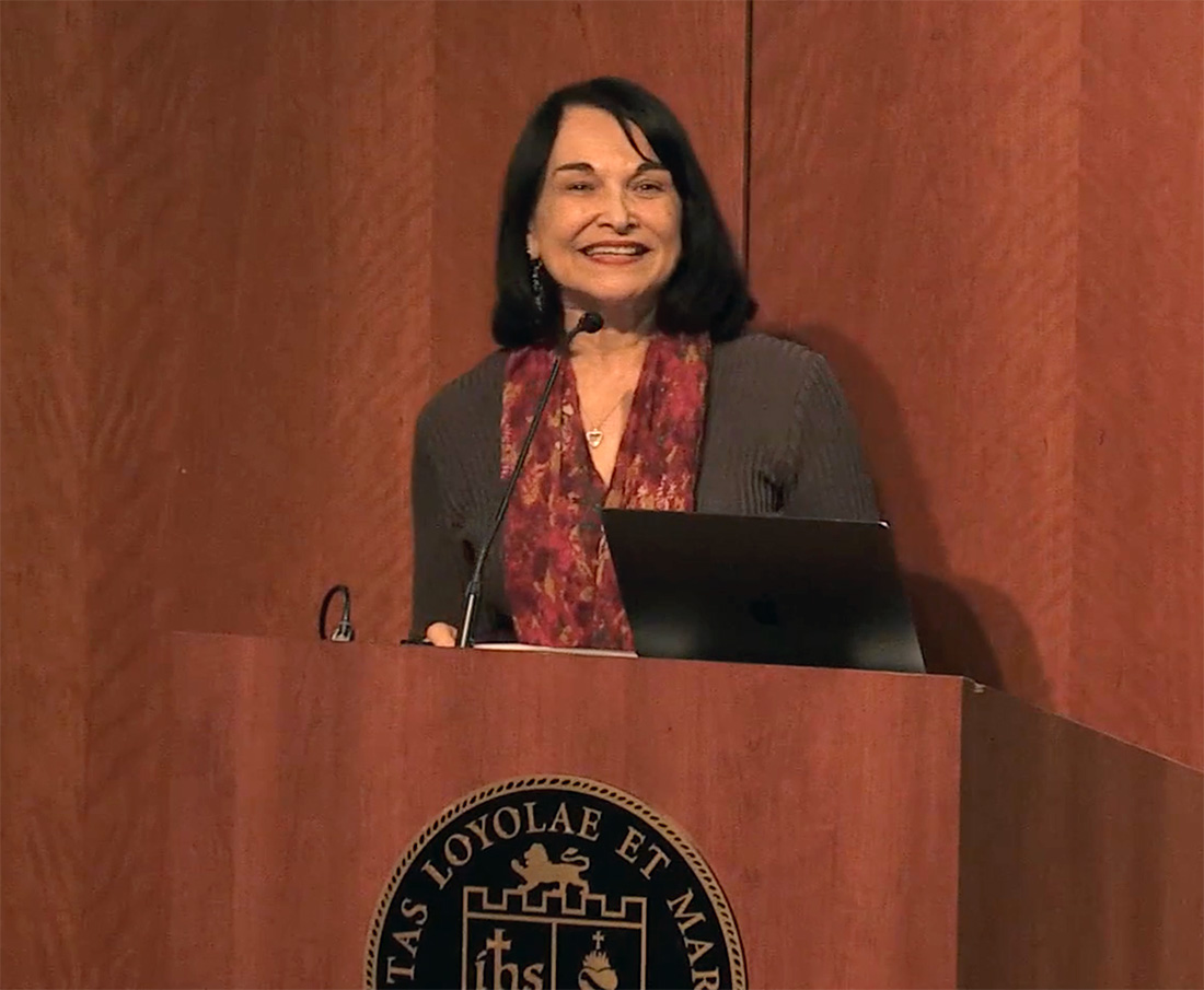 Dr. Antonia Darder speaking at the 5th Annual Leavey Presidential Chair Lecture