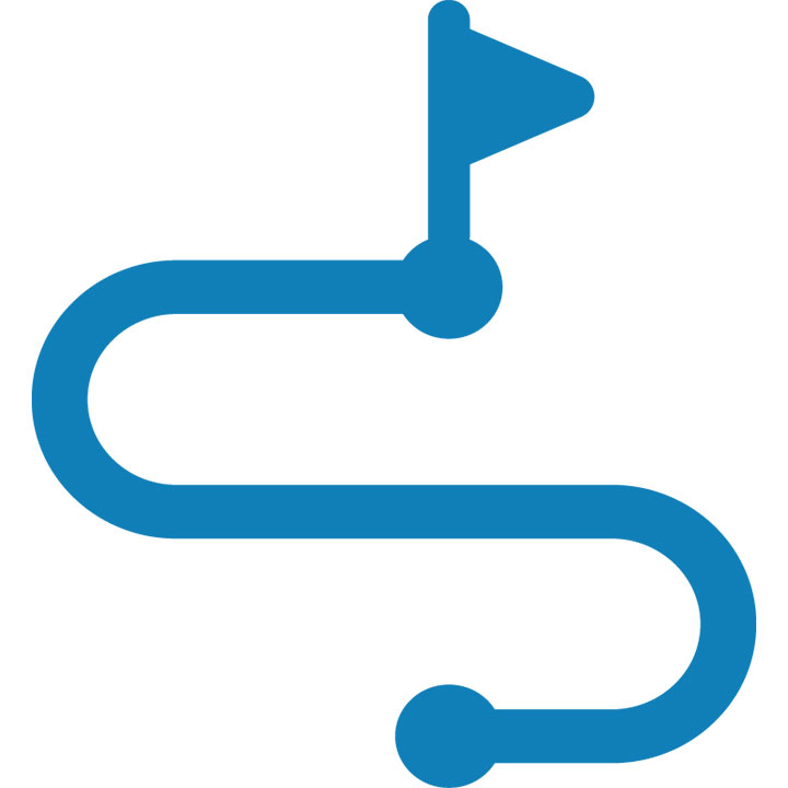 graphic of a pathway with a flag at the end