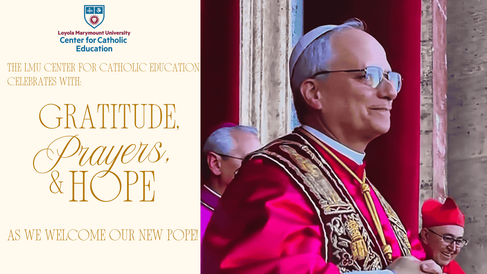 picture of Pope Leo with congratulatory note