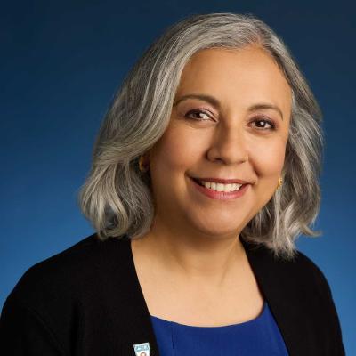 image of a woman on a blue background