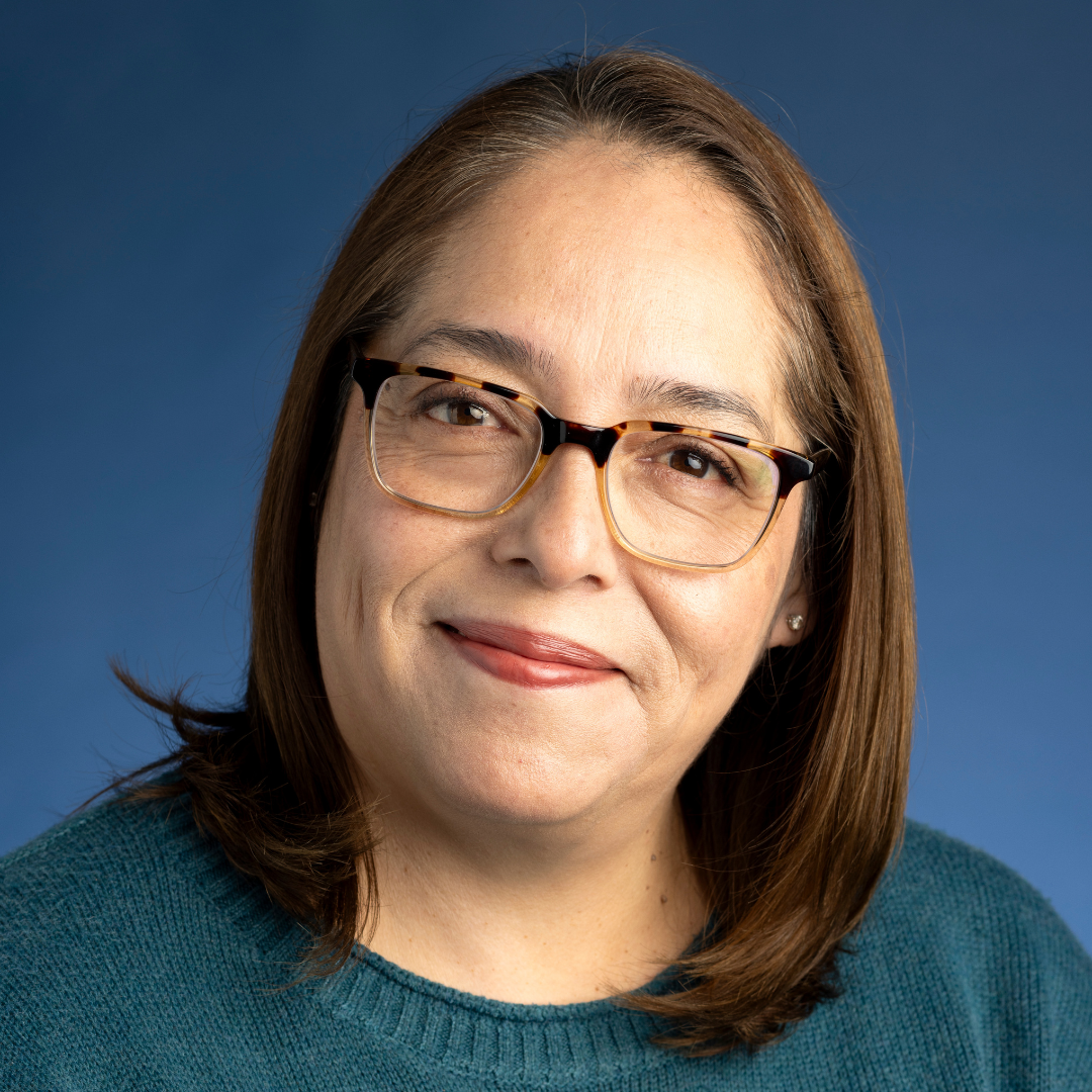 picture of a woman on a blue background
