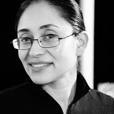black and white photo of LMU SOE alumna Veronica Covarrubias