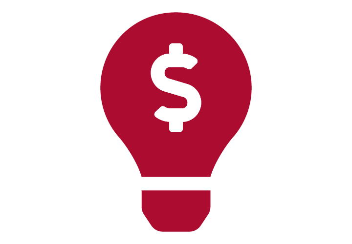 Lightbulb with a dollar sign inside