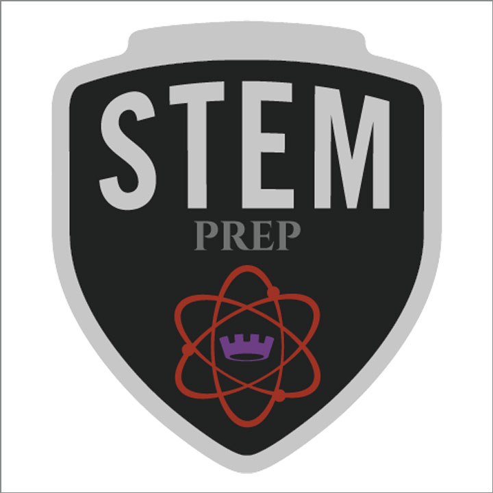 Black log with gray writing for STEM Prep Schools